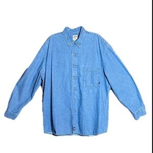 Dickies Big & Tall Size 2X Blue Long Sleeve Men’s Button Down Shirt